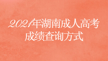 2021年湖南成人高考成績查詢方式